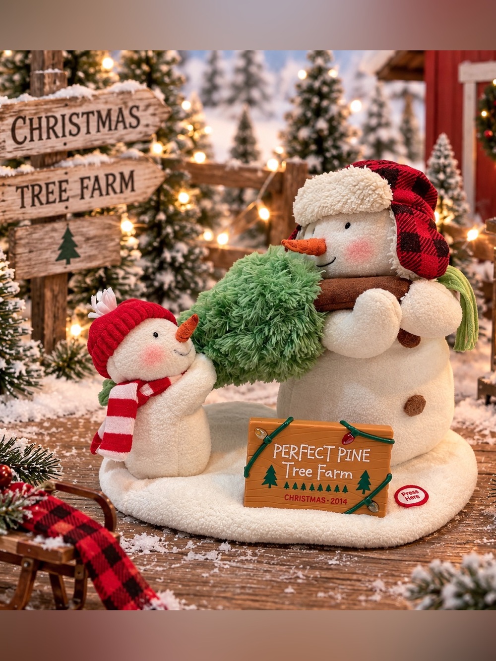 Hallmark Jingle Pals Christmas Tree Farm Snowman Plush Animated Musical 2014